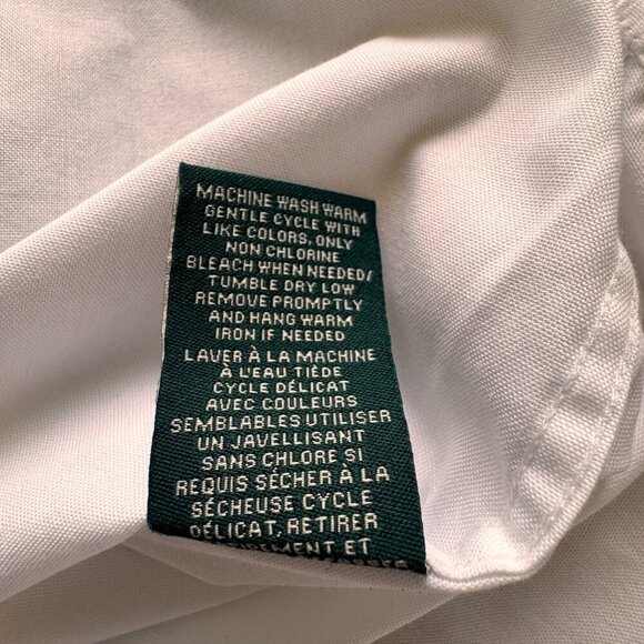 Ralph Lauren Cotton Blend Long Sleeve Button Down Shirt White - Picture 7 of 8